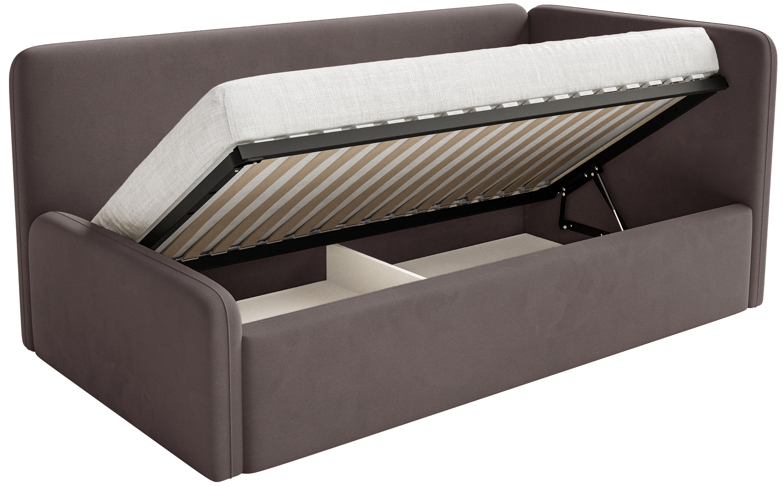 selsey-fanklo-jugendbett-90x200-cm-rechts-mit-stauraum-brauner-velours image 3