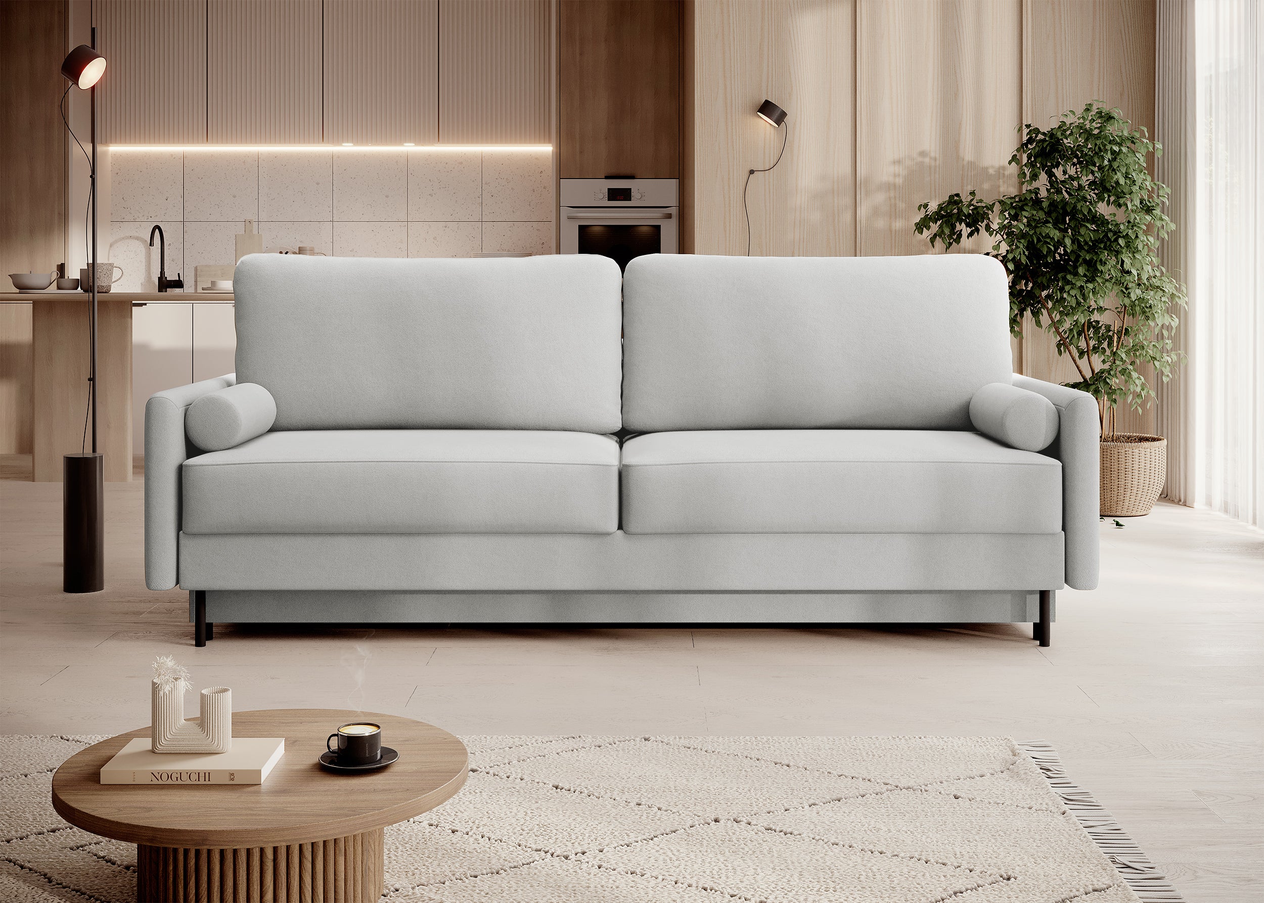 selsey-tomonde-dreisitziges-schlafsofa-mit-stauraum-hellgrauer-samtvelours image 3