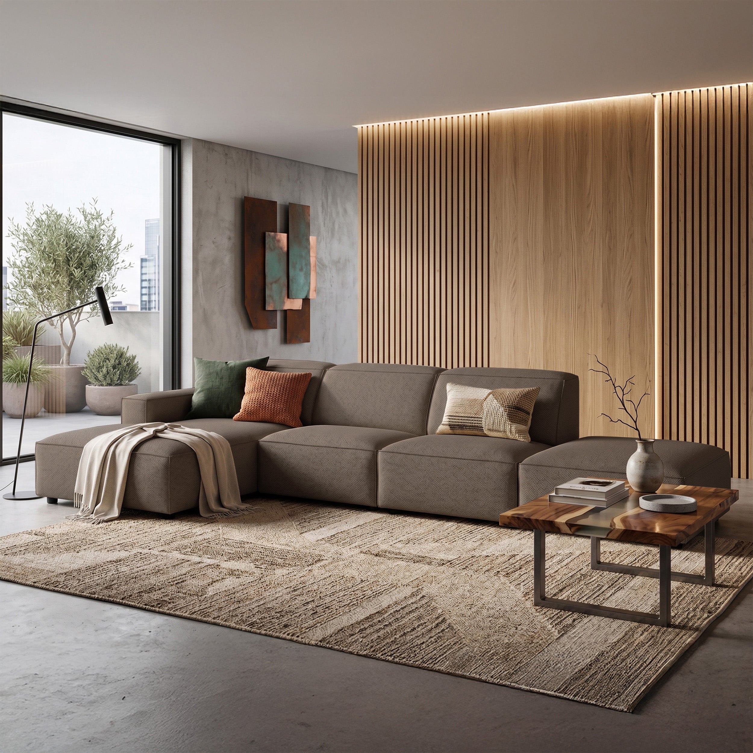selsey-sellmo-modulare-eckcouch-l-form-links-mit-hocker-hellbrauner-chenille image 2