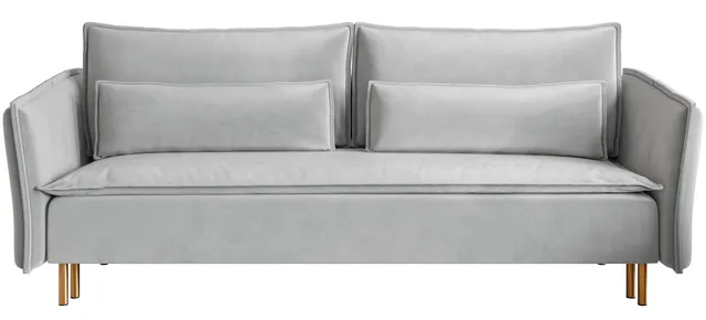 selsey-ummo-dreisitziges-ausklappbares-sofa-mit-stauraum-hellgrauer-velours-gold image 1