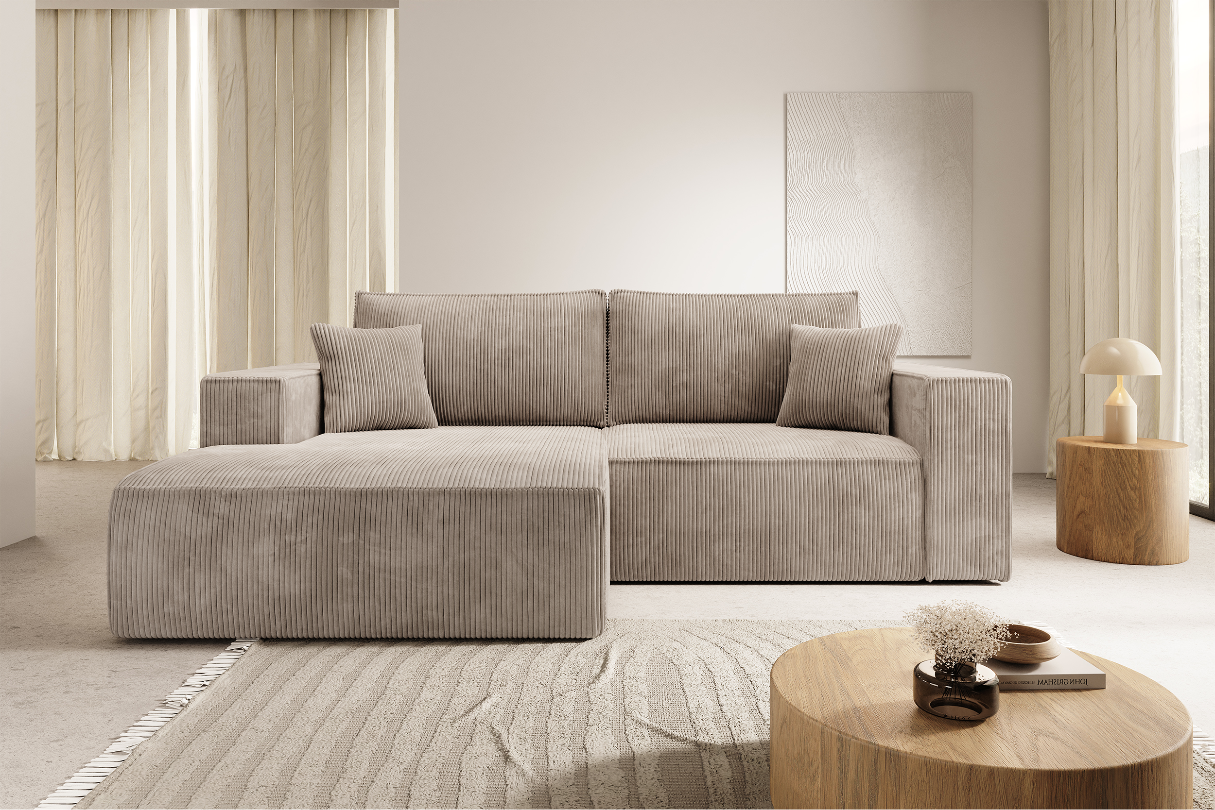 selsey-farese-mini-ecksofa-mit-schlaffunktion-l-links-mit-stauraum-beiger-cord image 2