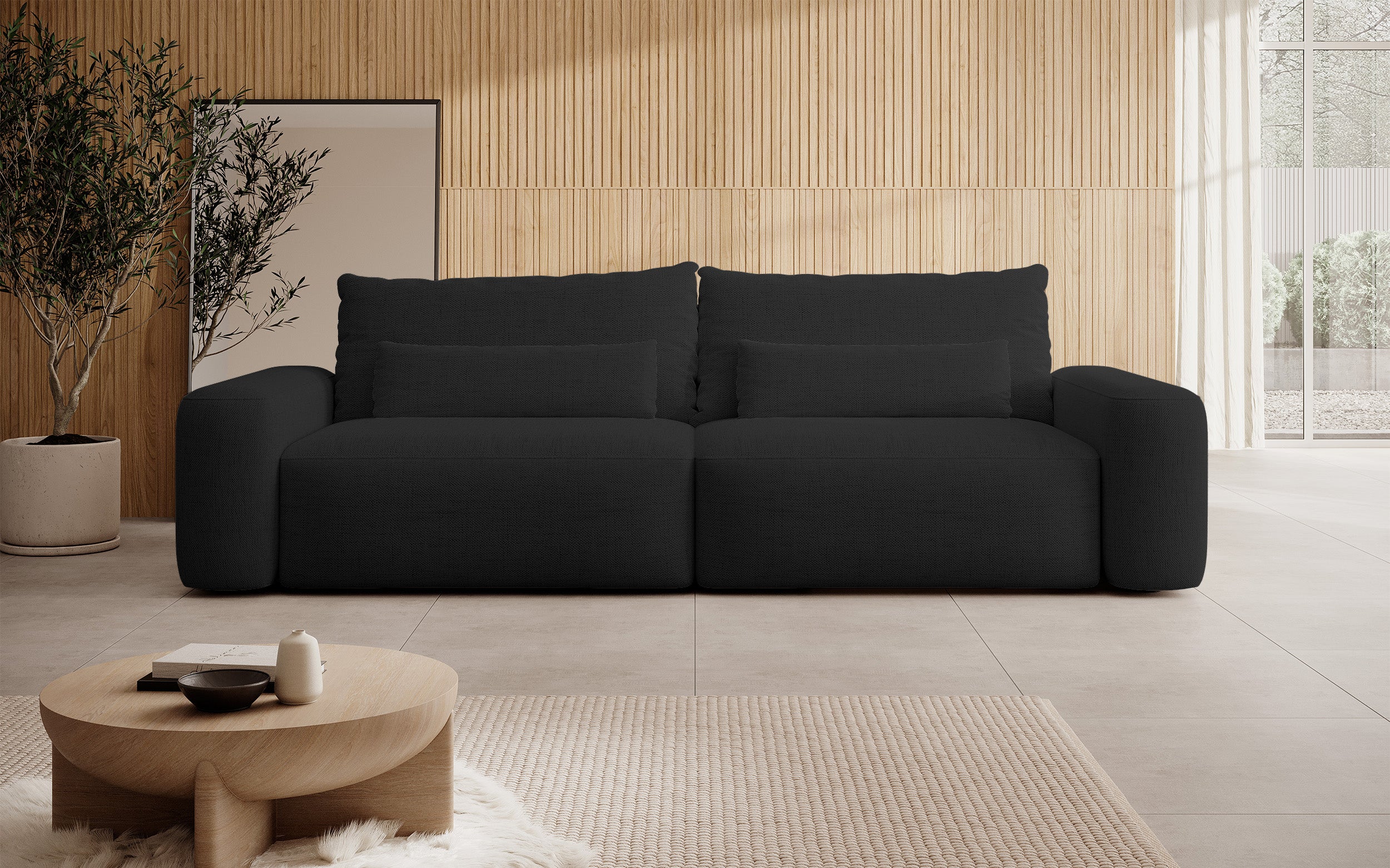 selsey-carnos-dreisitziges-ausklappbares-sofa-schwarz-hydrophobes-chenille-schwa image 3