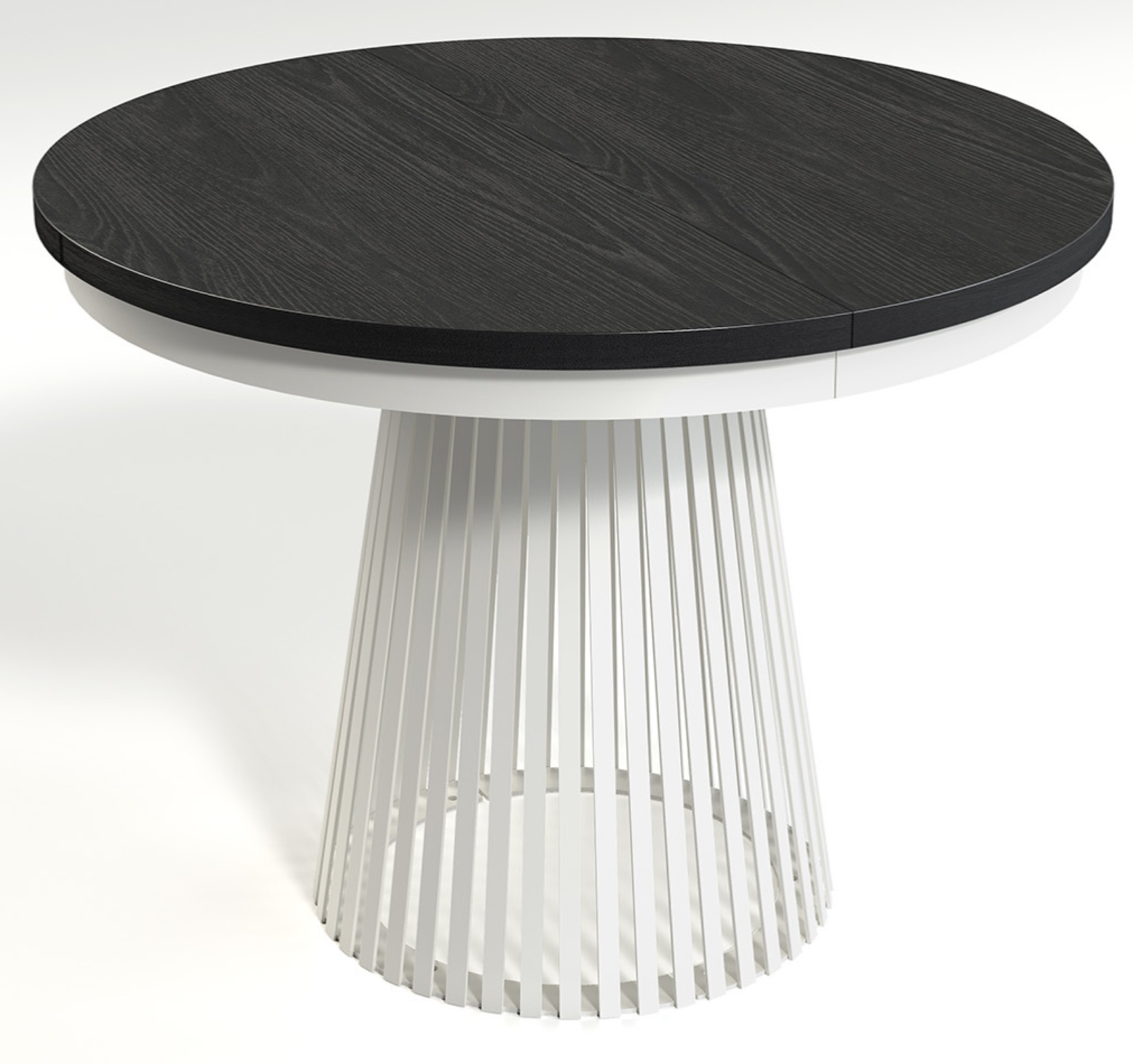 selsey-ausziehbarer-esstisch-garda-rund-100-180x100-cm-schwarz-wei image 3