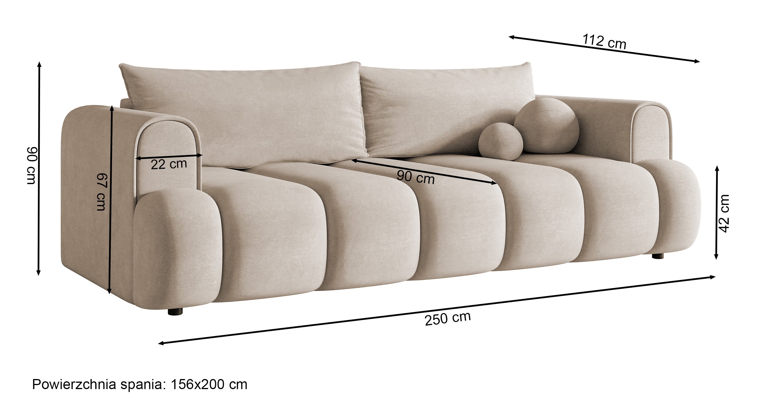 selsey-dandelino-dreisitziges-sofa-mit-schlaffunktion-graubeige-velours-wasserab image 7