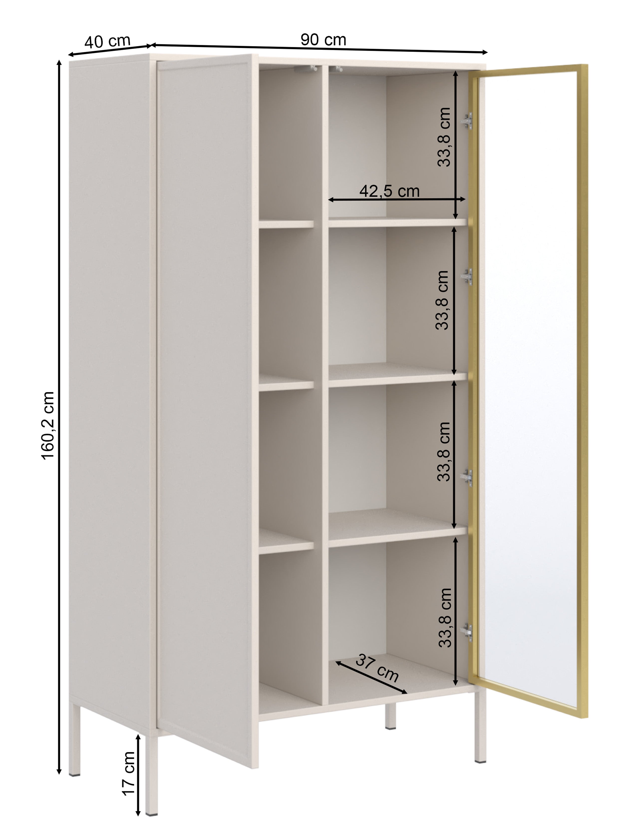 selsey-velveto-vitrinenschrank-90-cm-zweifl-gelig-mit-glast-r-schwarz image 7