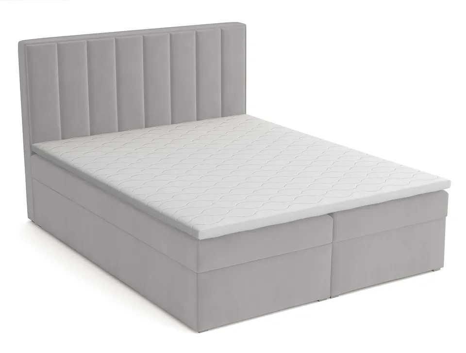selsey-rinus-kontinentales-bett-boxspringbett-160x200-cm-hellgrauer-samt-mit-sta image 1