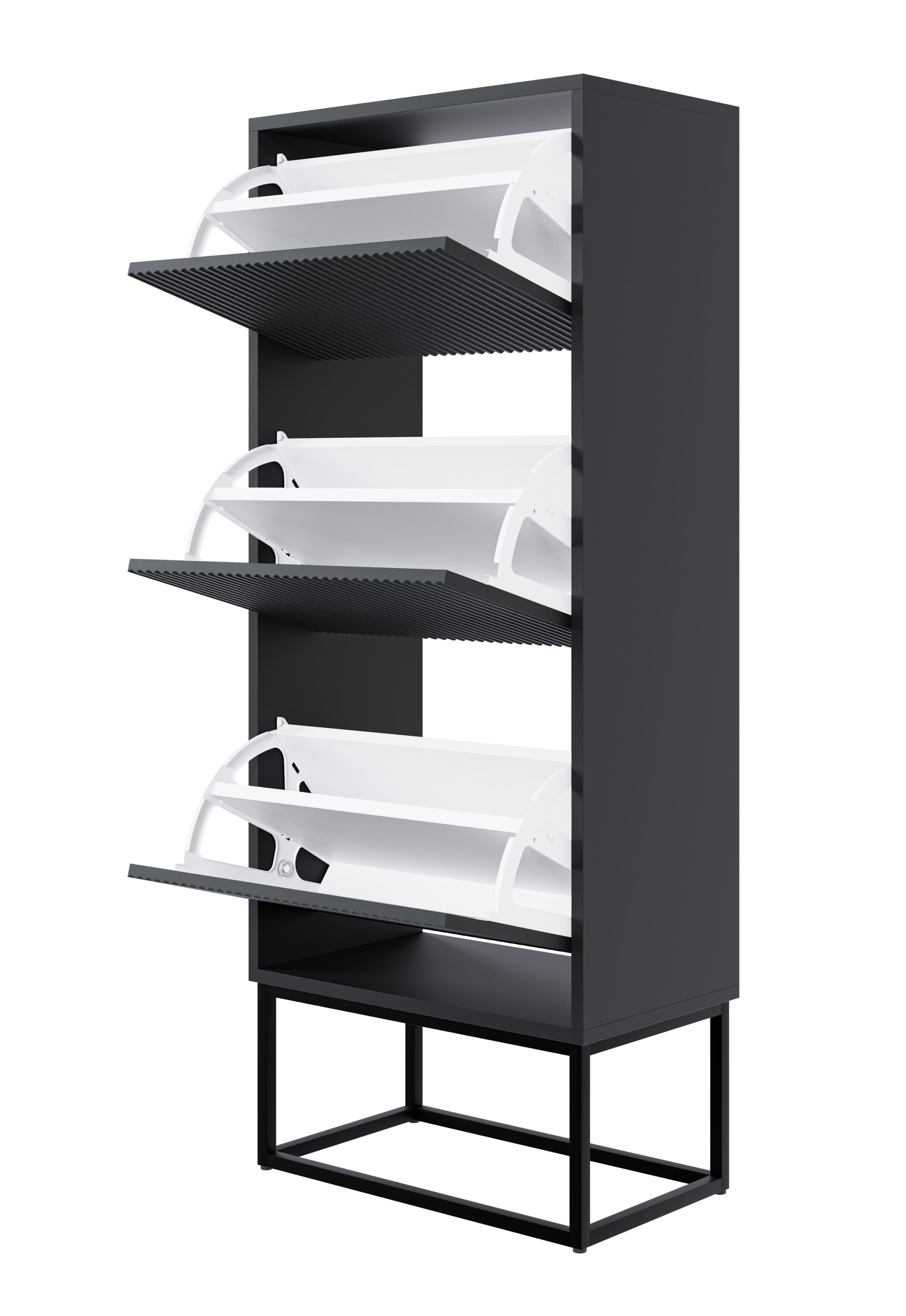 selsey-veldio-schuhschrank-50-cm-mit-gefr-ster-front-und-3-f-chern-schwarz image 2