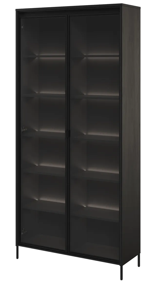 selsey-trend-zweifl-geliger-schrank-vitrine-92-cm-schwarz-mit-led image 1