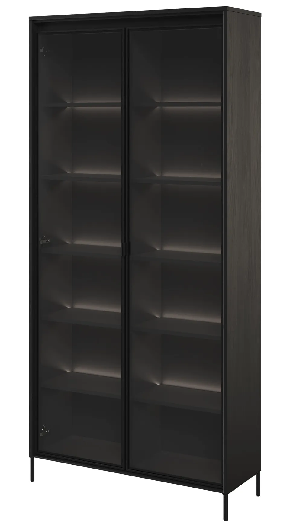 selsey-trend-zweifl-geliger-schrank-vitrine-92-cm-schwarz-mit-led image 1