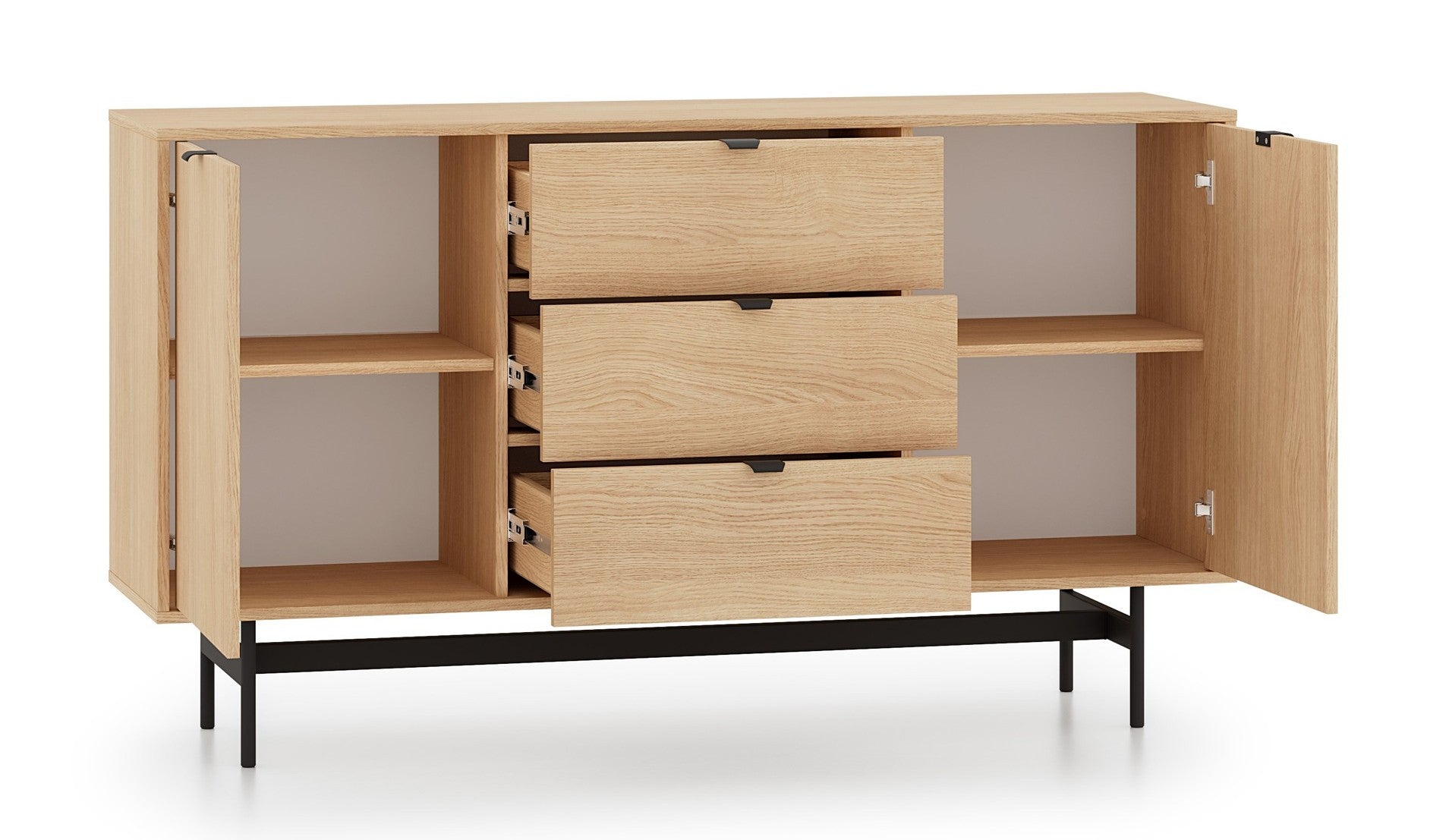 selsey-reynos-zweit-rige-kommode-mit-drei-schubladen-150-cm-eiche-mavelie image 3