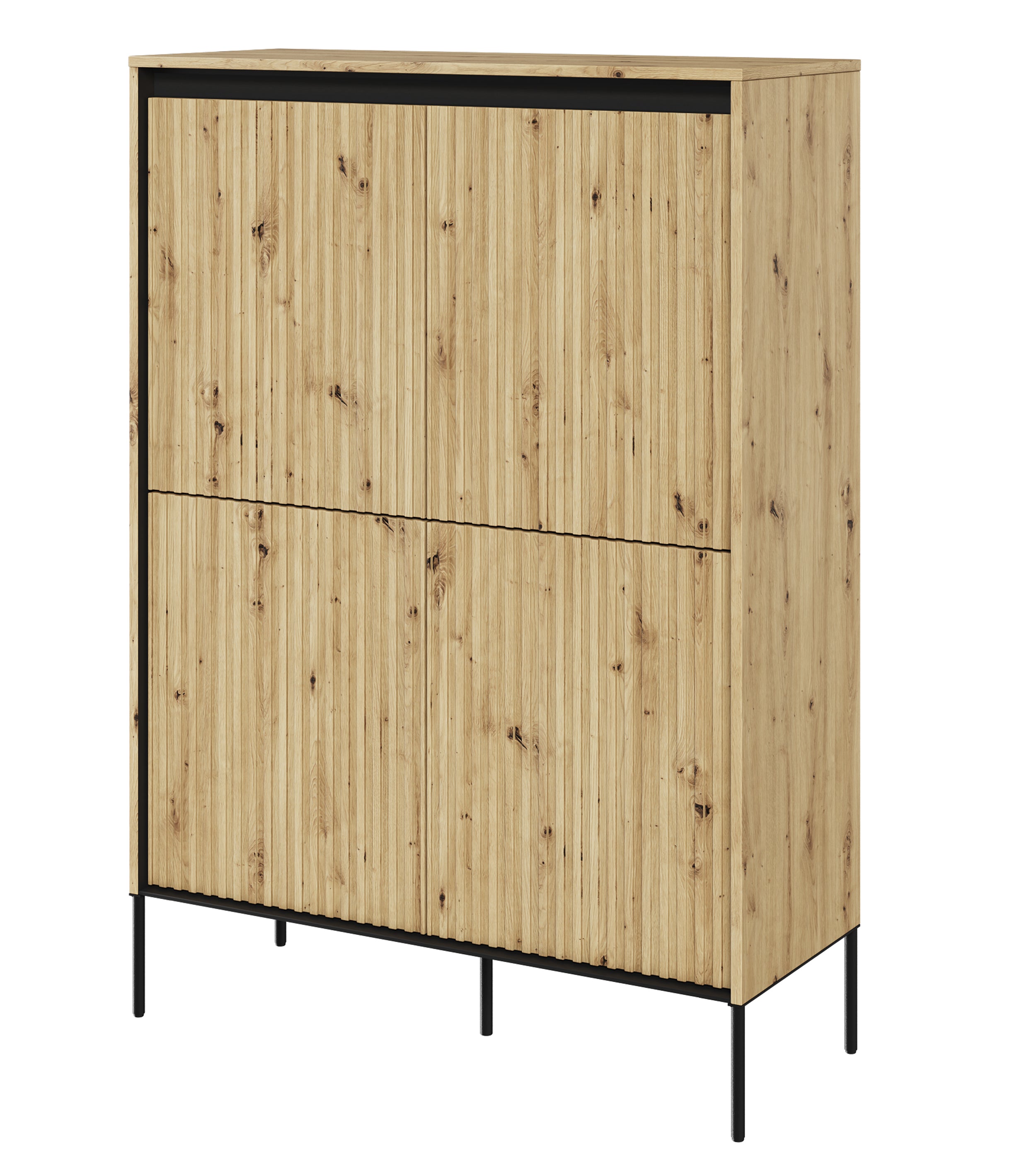 selsey-trend-hohe-kommode-98-cm-4-t-rig-mit-led-artisan-eiche image 1