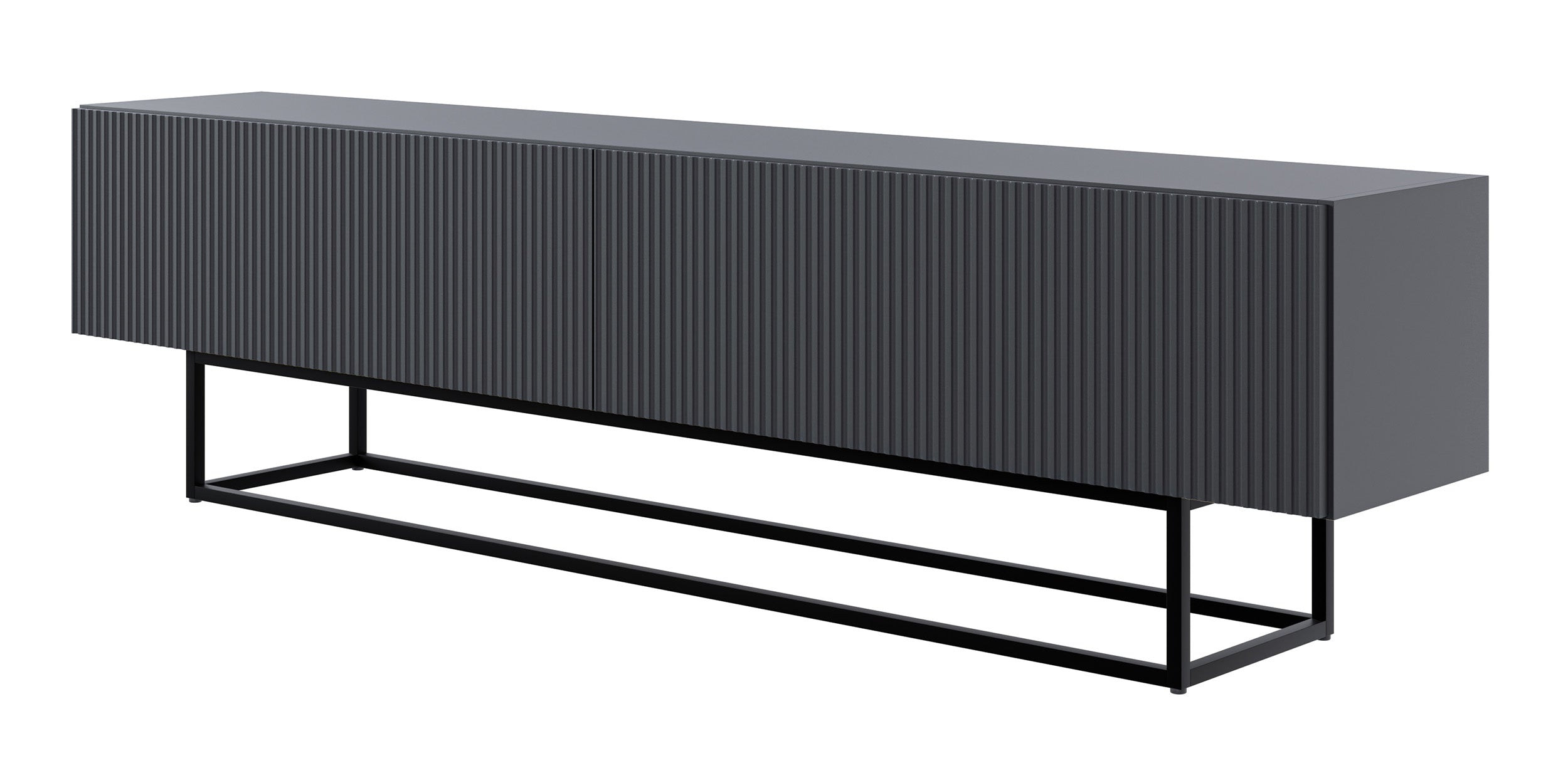 selsey-veldio-tv-schrank-175-cm-mit-gefr-ster-front-schwarz-mit-schwarzen-beinen image 5