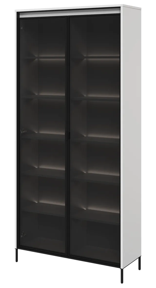 selsey-trend-zweifl-geliger-schrank-vitrine-92-cm-wei-mit-led image 1