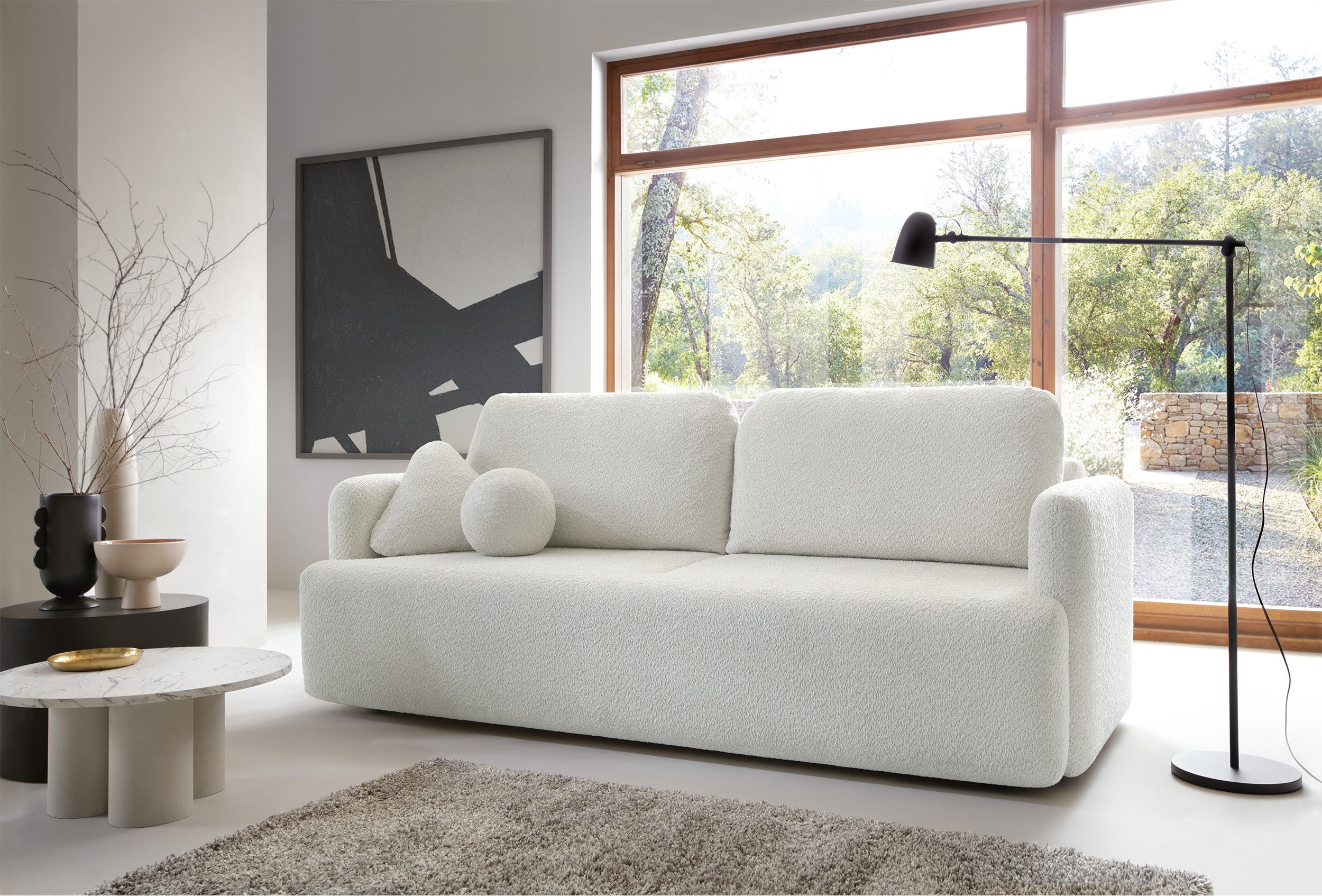 selsey-lambina-dreisitziges-ausklappbares-sofa-mit-stauraum-cremefarbenes-boucl image 2