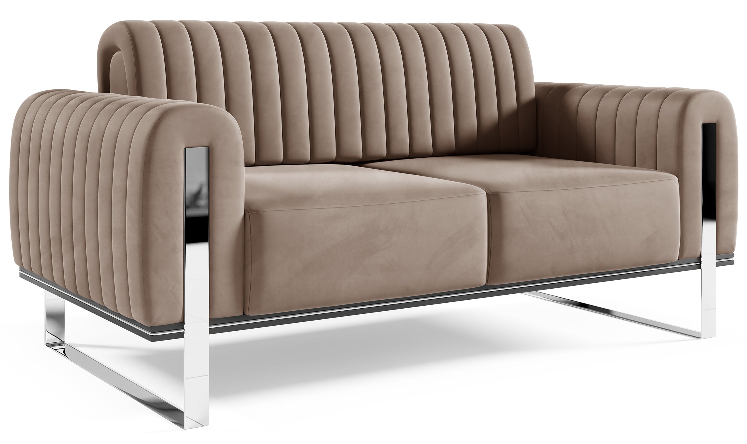 selsey-parissa-zweisitzer-sofa-in-beige-velours-mit-chromf-en image 4
