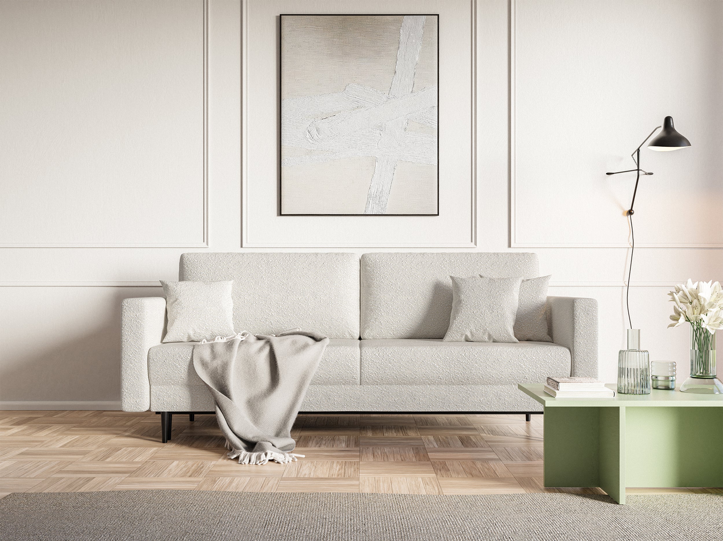 selsey-valico-3-sitzer-schlafsofa-creme-boucl-schwarze-beine image 2