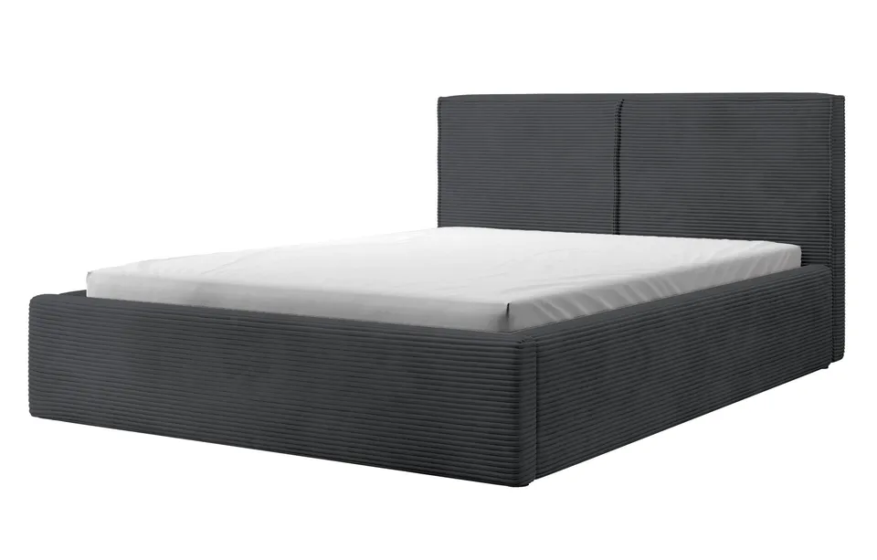 selsey-farese-gepolstertes-bett-140x200-cm-mit-stauraum-dunkelgrauer-cord image 1