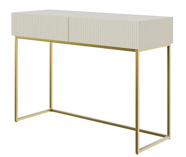 selsey-veldio-schminktisch-110-cm-grau-beige-mit-goldenen-beinen-und-2-schublade image 1