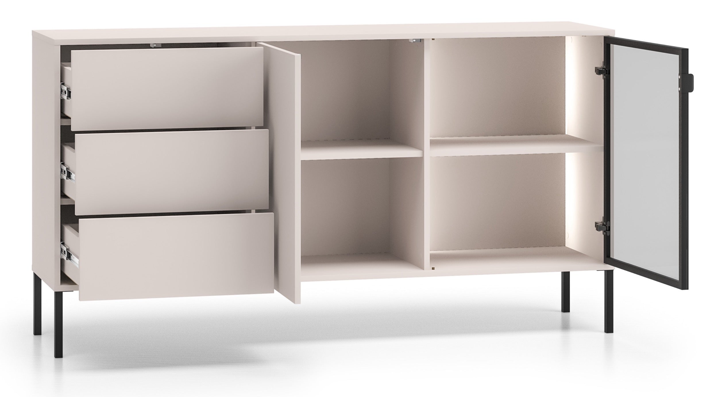 selsey-barnee-zweit-rige-kommode-160-cm-mit-schubladen-und-beleuchtung-kaschmir image 3