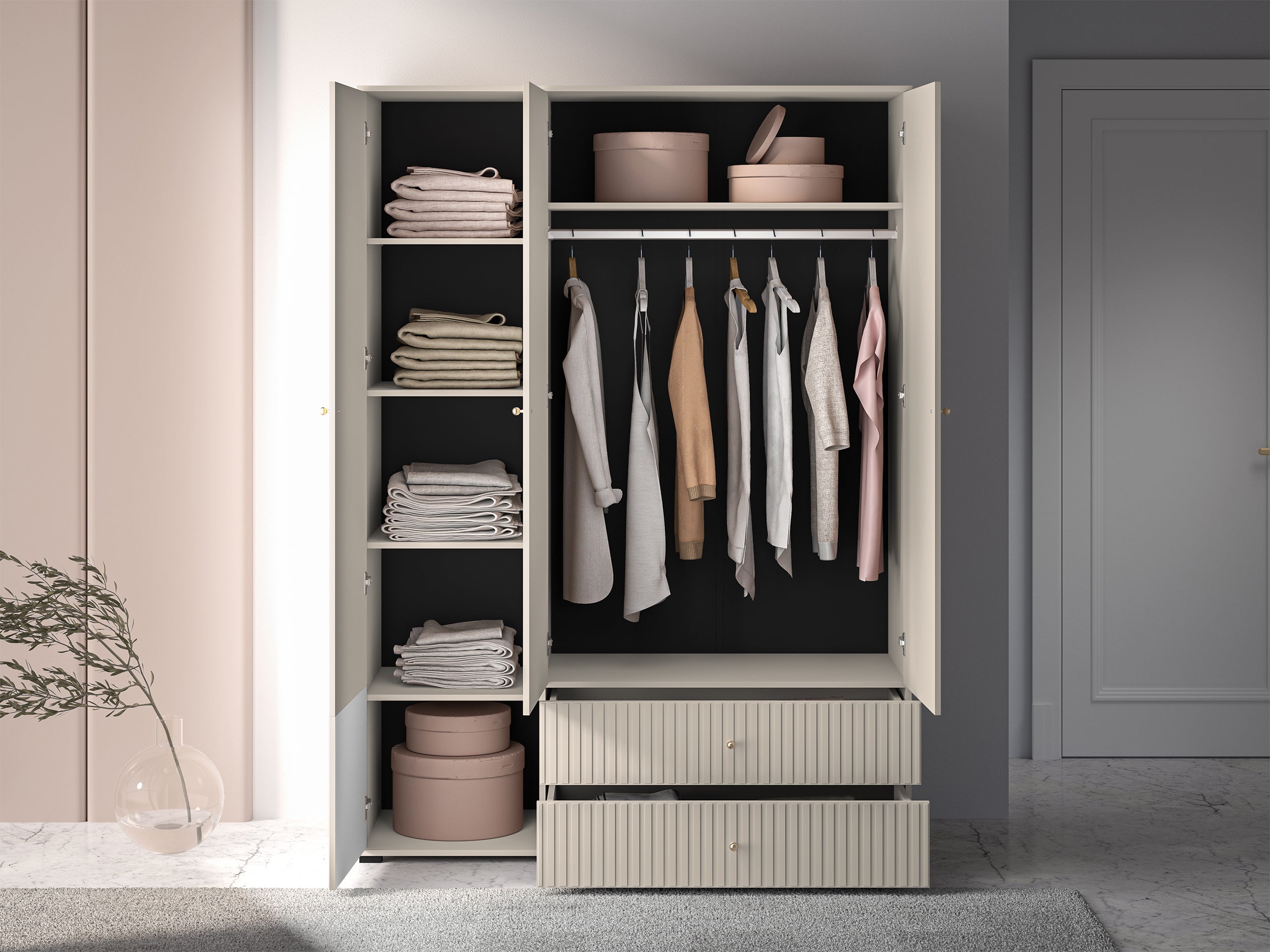 selsey-caletto-dreht-renschrank-150-cm-mit-2-schubladen-lamellen-beige image 6