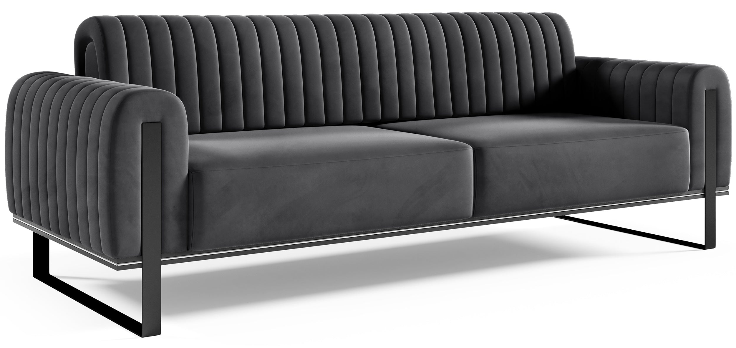 selsey-parissa-dreisitziges-sofa-dunkelgrauer-samt-schwarze-beine image 4