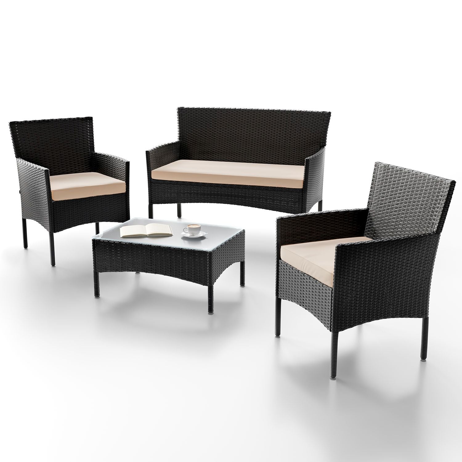juskys-fort-myers-polyrattan-sitzgruppe-schwarz-creme-4-teilige-lounge-f-r-4-per image 1