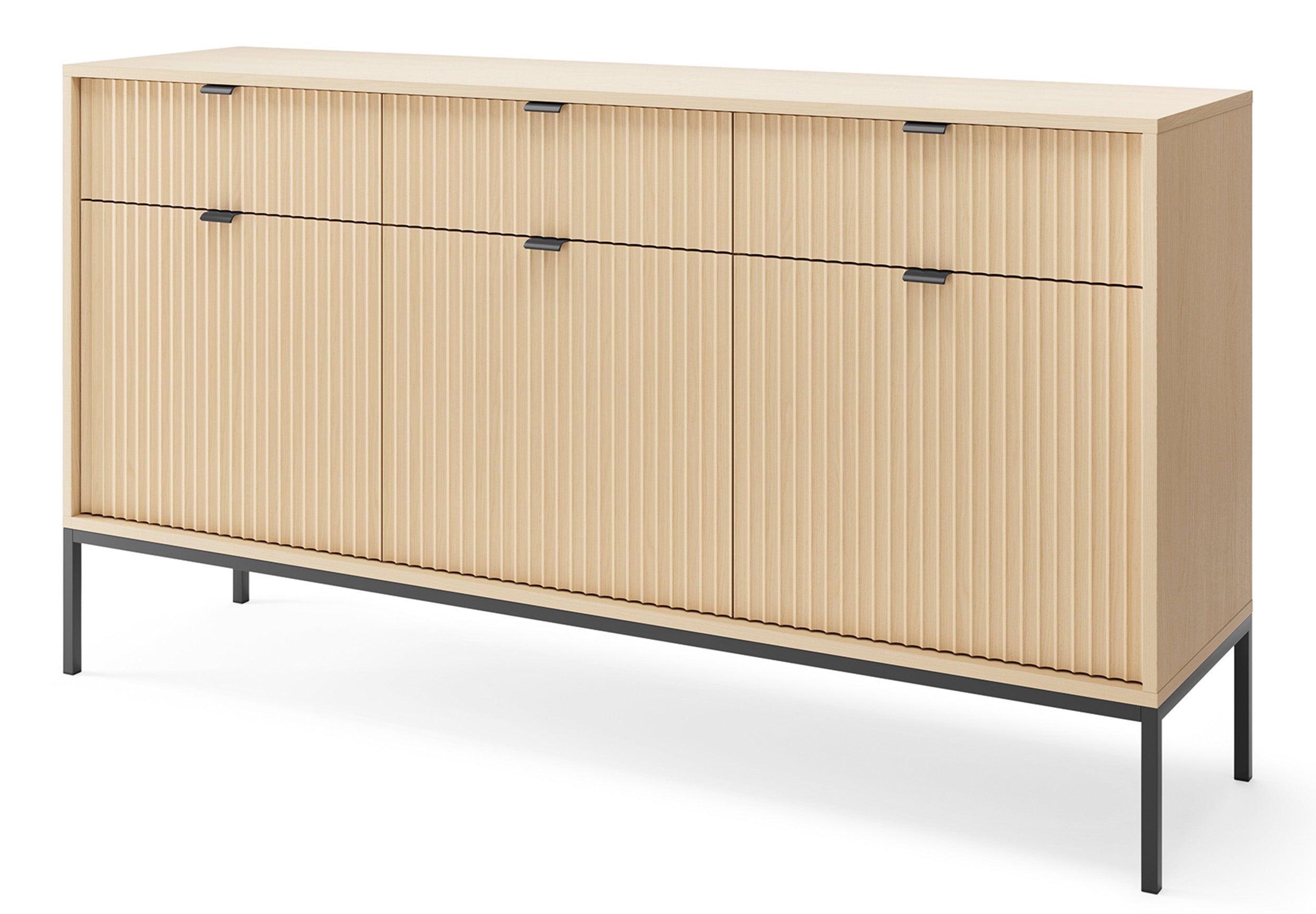 selsey-vellore-kommode-154-cm-eiche-vicenza-mit-3-schubladen-und-geriffelter-fro image 6