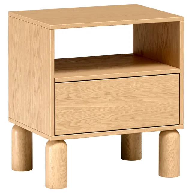 selsey-sanden-nachttisch-54-cm-eiche-bookmatch-mit-schublade-und-fach image 1