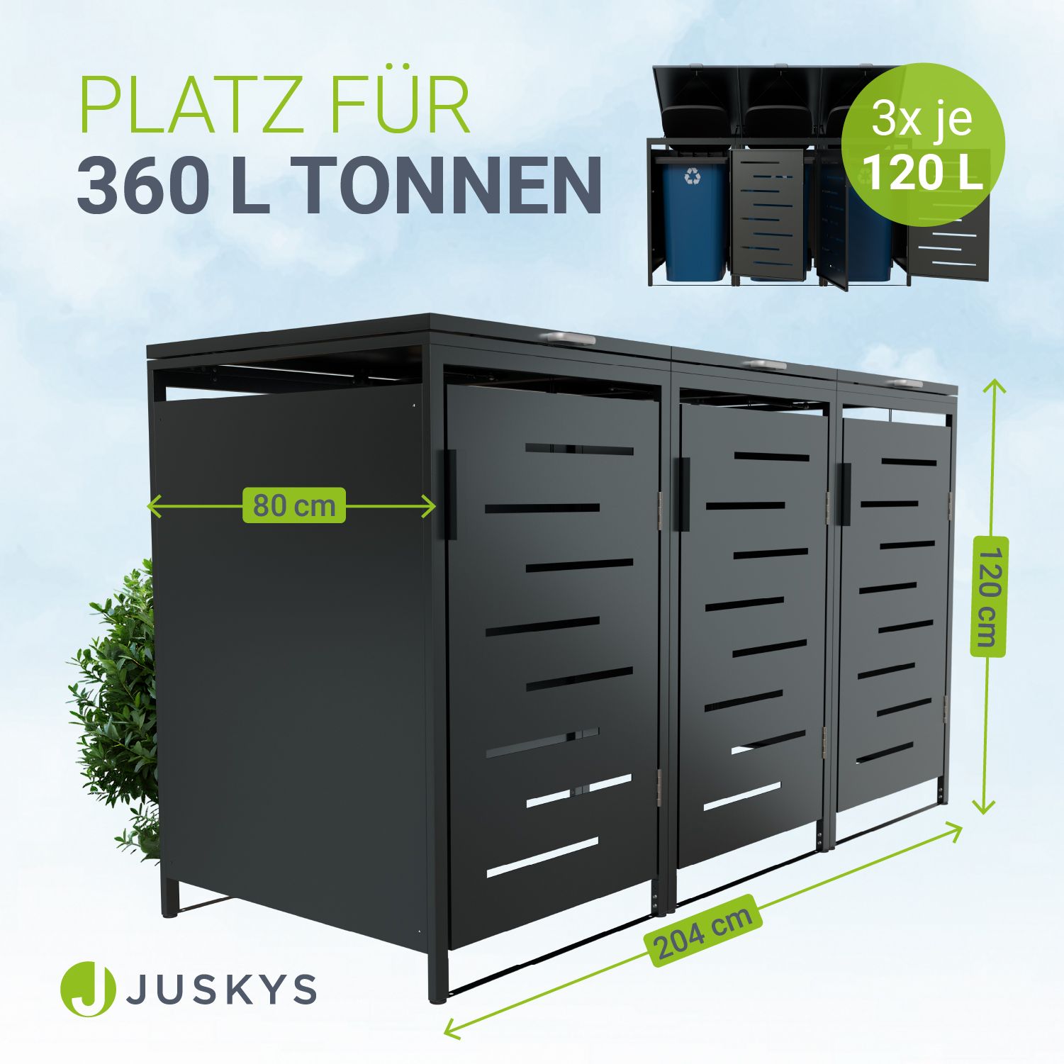 juskys-arel-metall-m-lltonnenbox-2er-mit-dach-2x-120-240-liter image 6