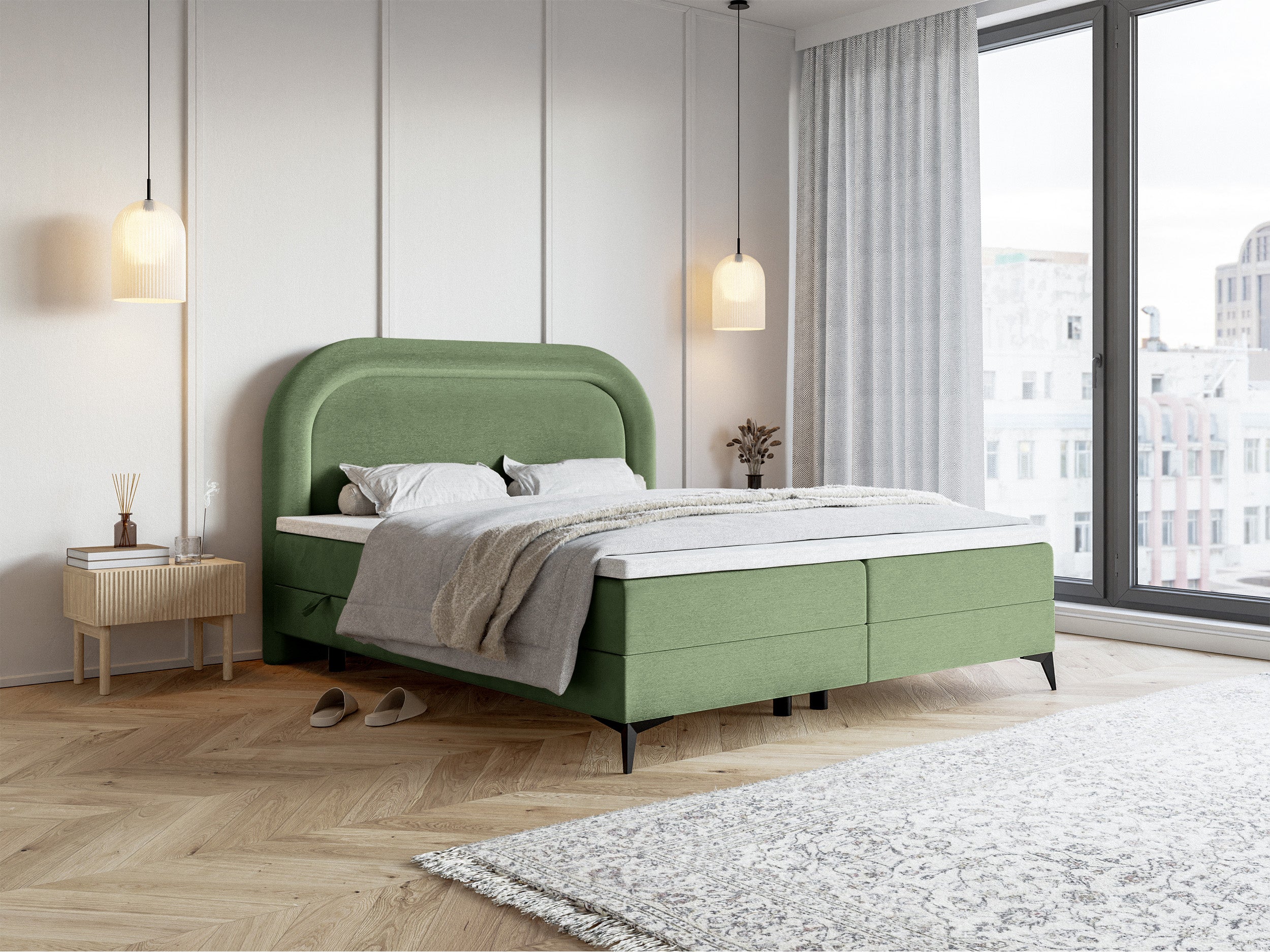 selsey-loreo-kontinentalbett-180x200-cm-mit-topper-und-stauraum-eukalyptus-velou image 2