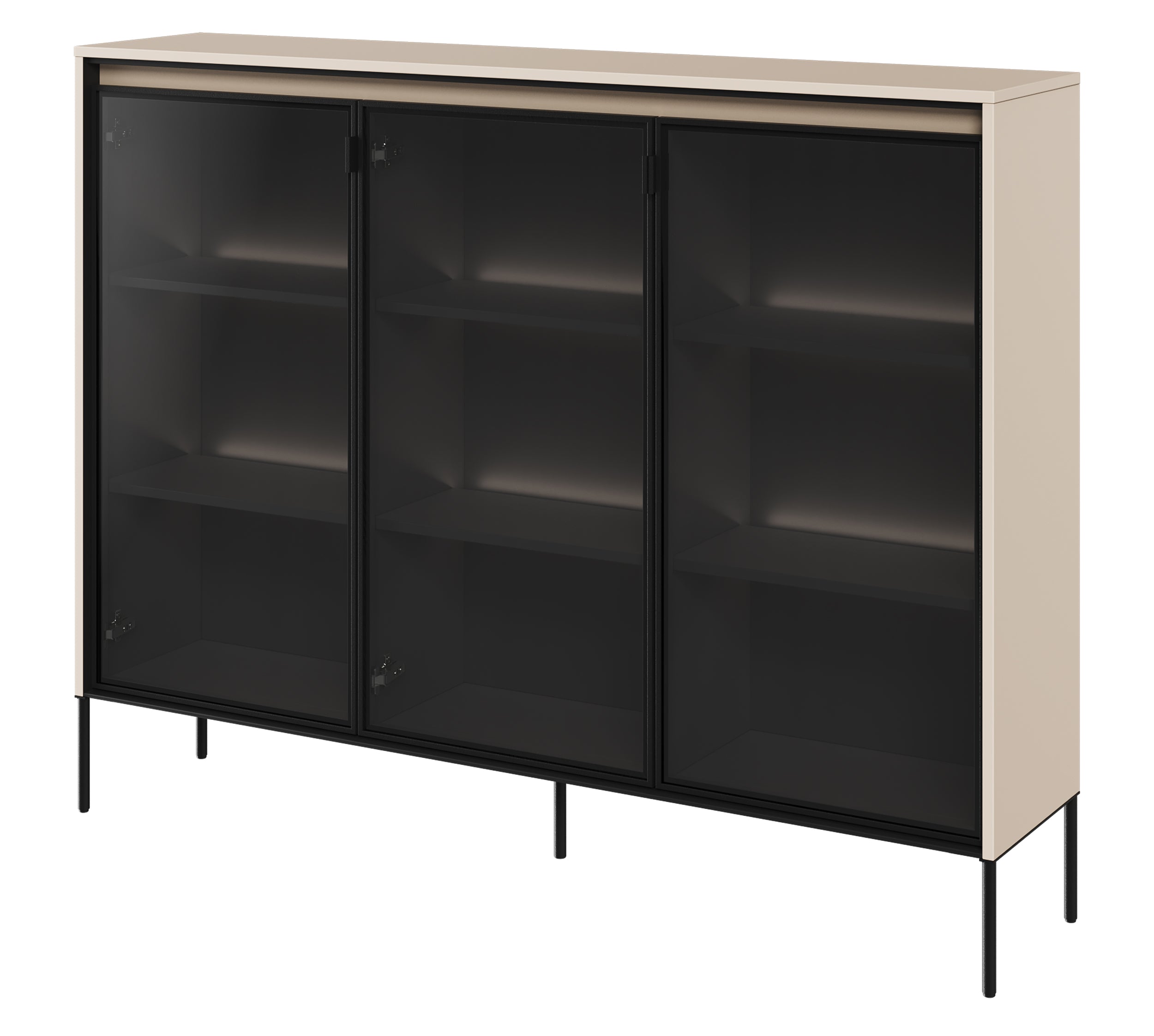 selsey-trend-dreht-renschrank-150-cm-mit-led-beige image 1