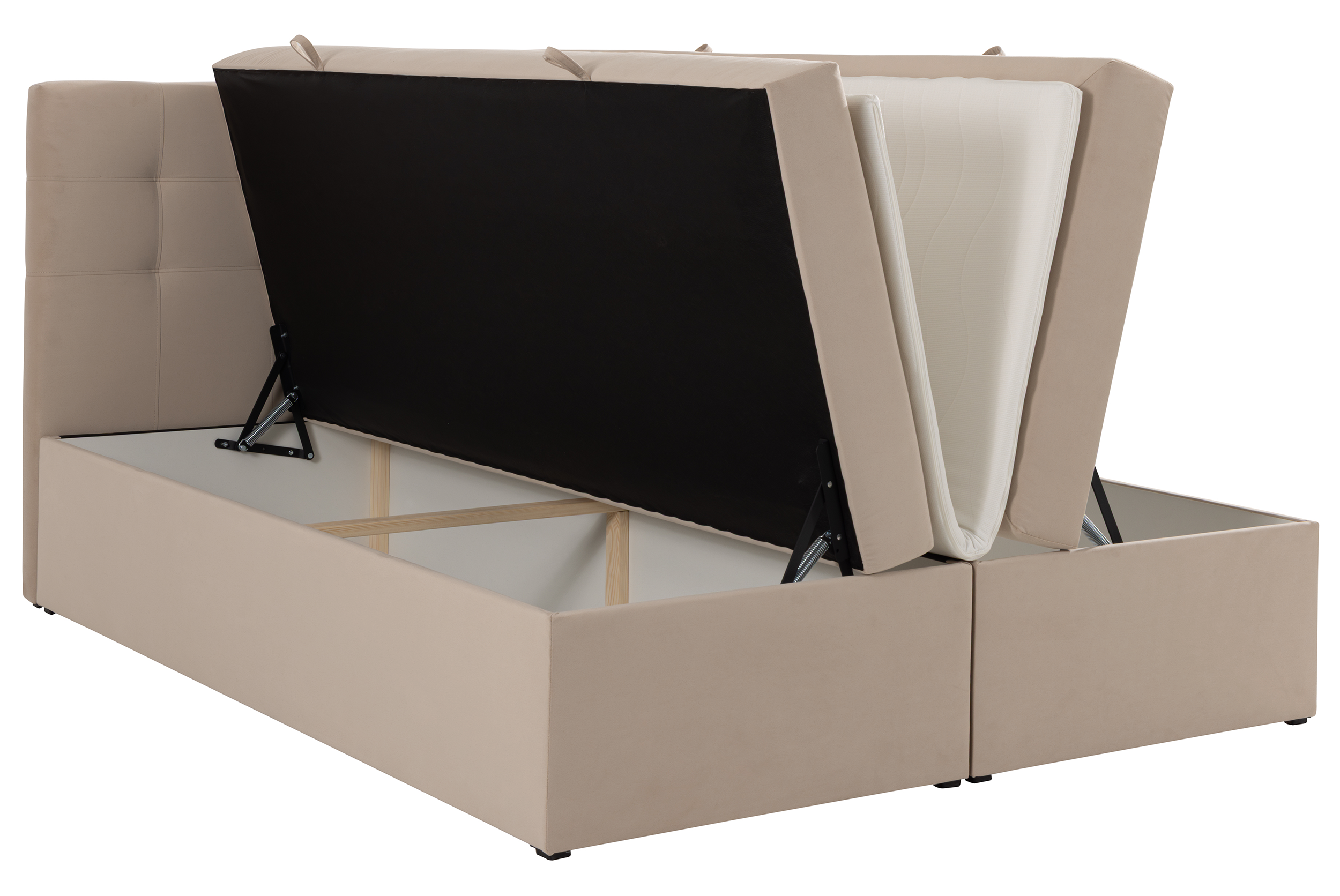 selsey-ronneo-kontinentalbett-140x200-cm-mit-stauraum-und-topper-hellbeiger-samt image 4