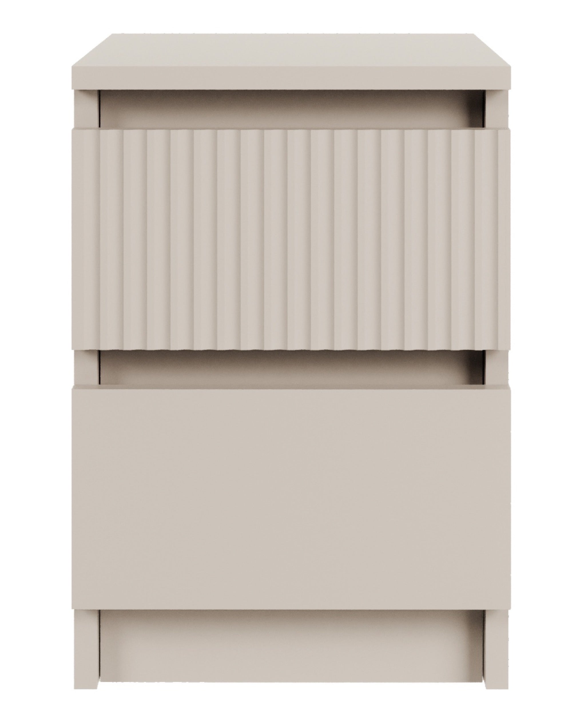 selsey-sandia-nachttisch-30-cm-mit-zwei-schubladen-geriffelte-front-kaschmir image 4