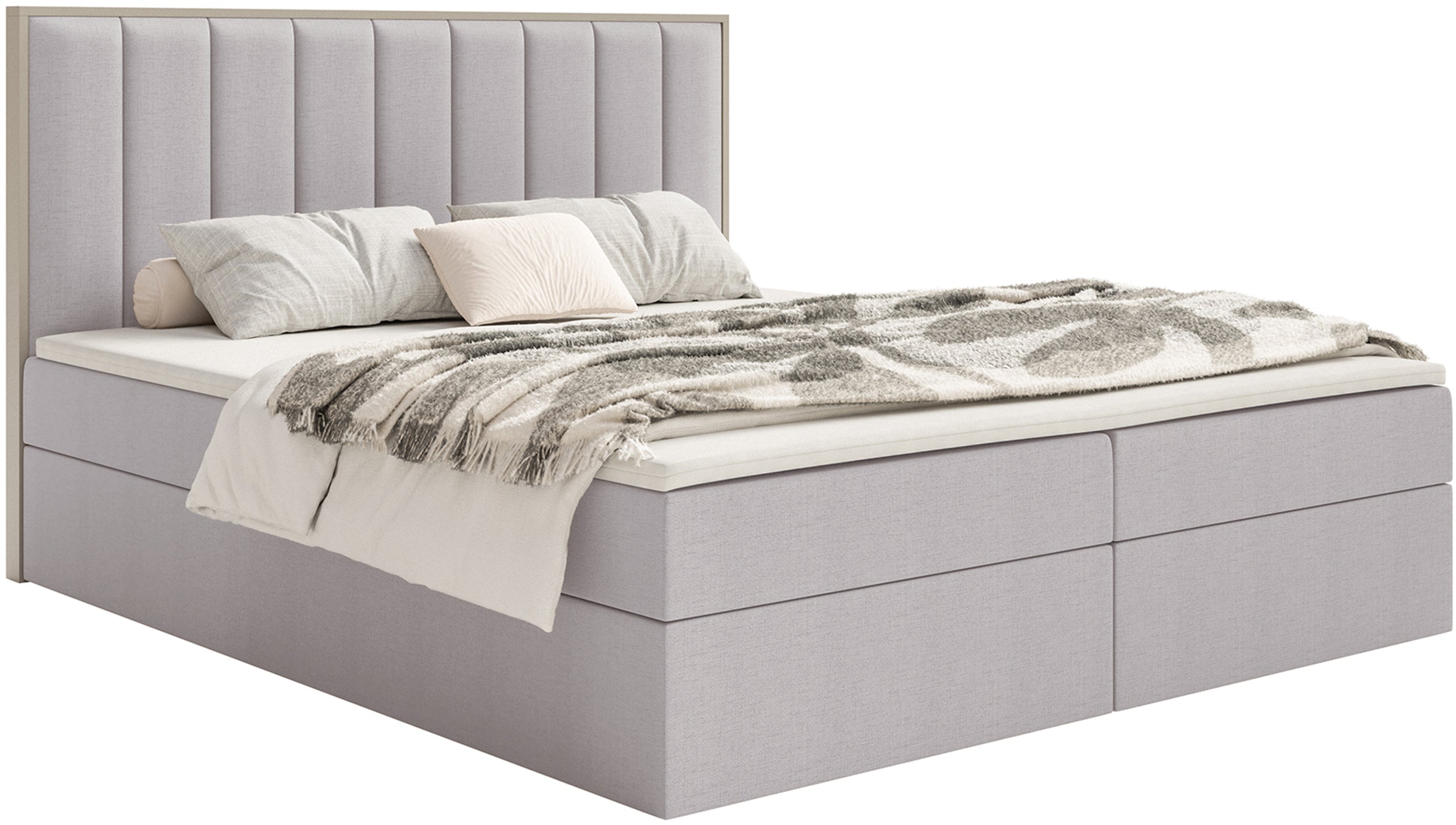 selsey-togents-kontinentalbett-140x200-cm-mit-stauraum-topper-grau-chenille image 1