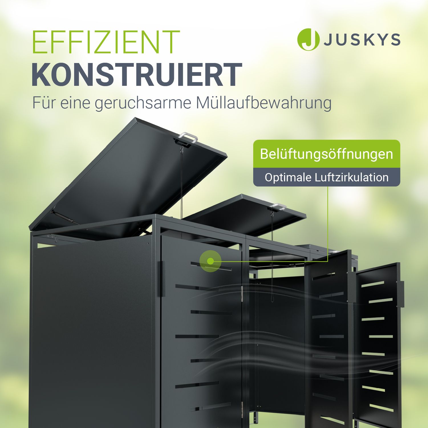 juskys-arel-metall-m-lltonnenbox-2er-mit-dach-2x-120-240-liter image 3