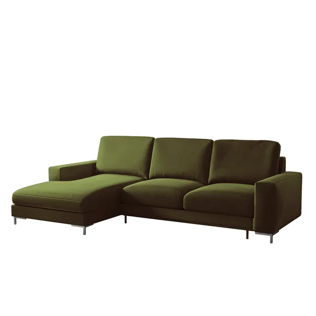 selsey-mokpeo-ecksofa-l-links-mit-schlaffunktion-olivfarbener-samt-2-stauraumf-c image 1
