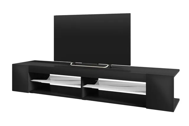 selsey-mitchell-tv-schrank-180-cm-schwarz-matt-schwarz-gl-nzend image 1
