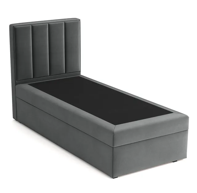 selsey-rinus-kontinentales-bett-90x200-cm-mit-stauraum-dunkelgrauer-velours-link image 1