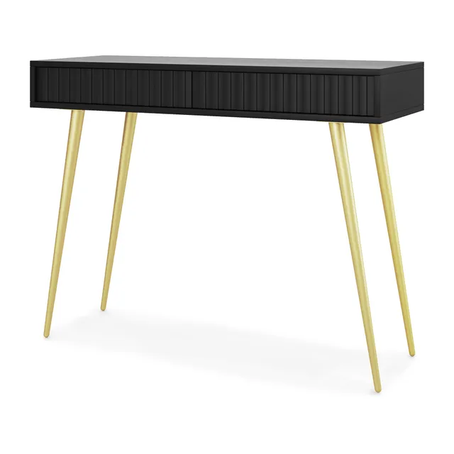 selsey-bello-schminktisch-104-cm-schwarz-mit-goldenen-beinen image 1