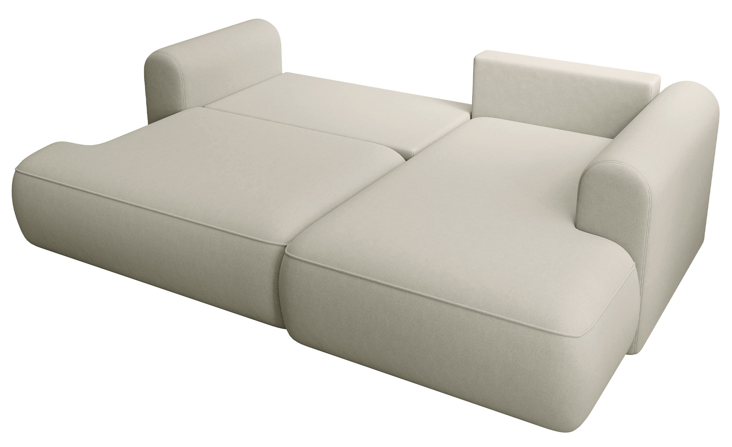 selsey-ovo-mini-ecksofa-mit-schlaffunktion-l-rechts-mit-stauraum-hellbeiger-samt image 2