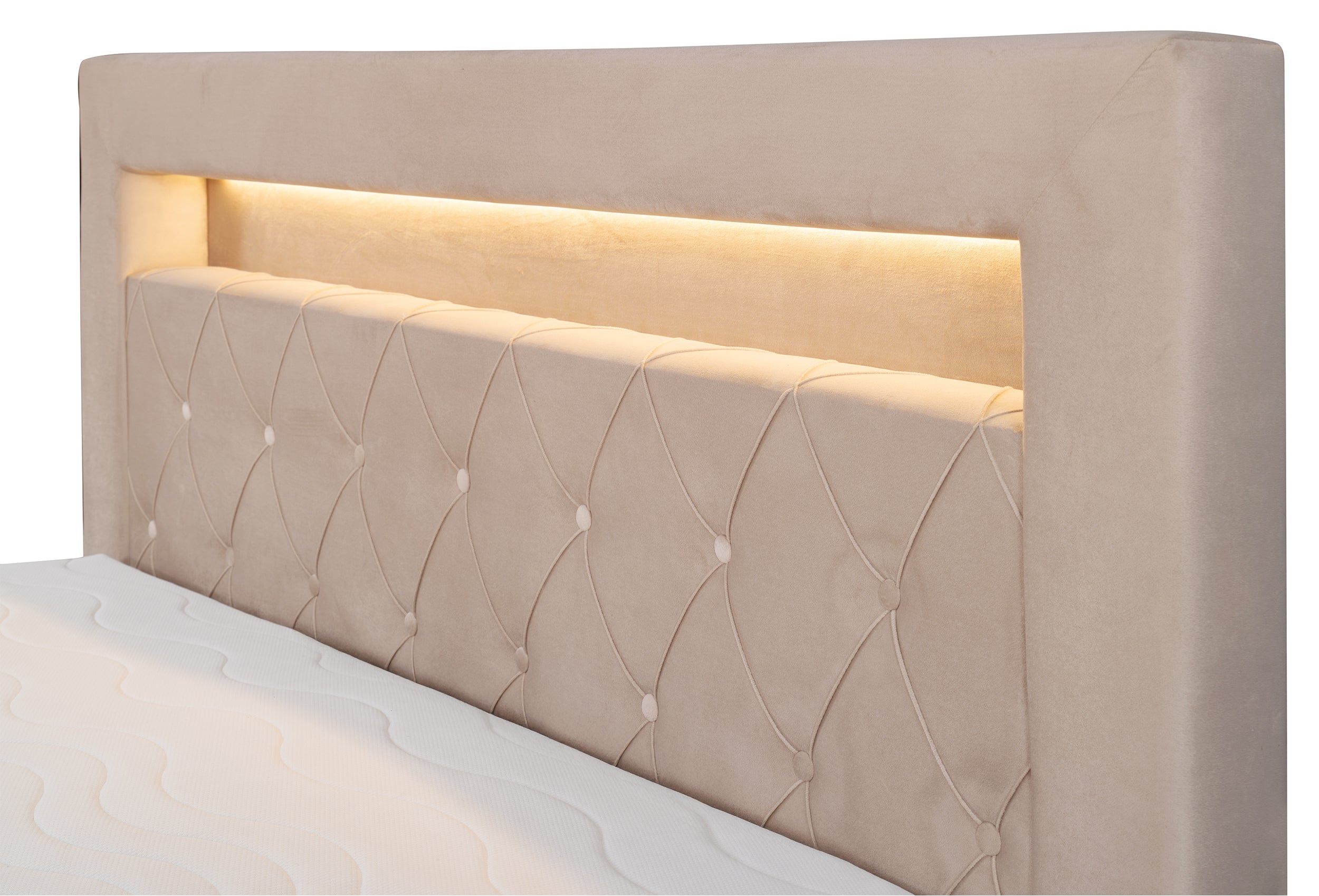 selsey-goldess-kontinentalbett-140x200-cm-mit-stauraum-und-led-beiger-samt image 4