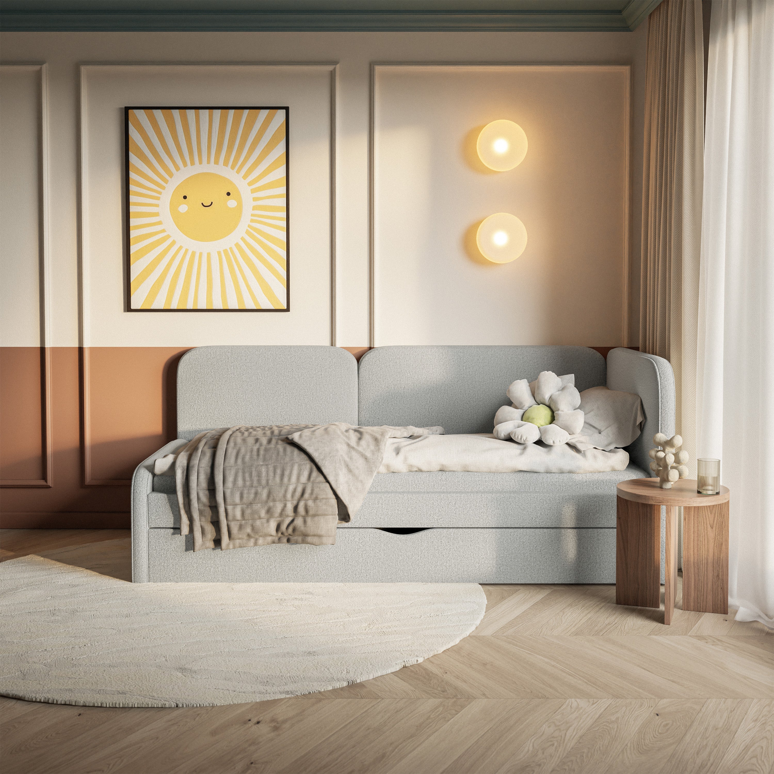 selsey-cuddy-jugendbett-90x200-cm-rechts-mit-matratze-und-stauraum-grau-beige-st image 3
