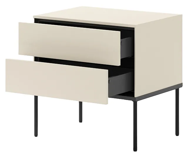selsey-bellezo-nachttisch-mit-zwei-schubladen-56-cm-cremefarben image 1
