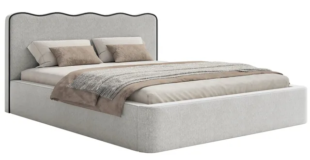 selsey-duney-gepolstertes-bett-200x200-cm-hellgrauer-flechtstoff image 1
