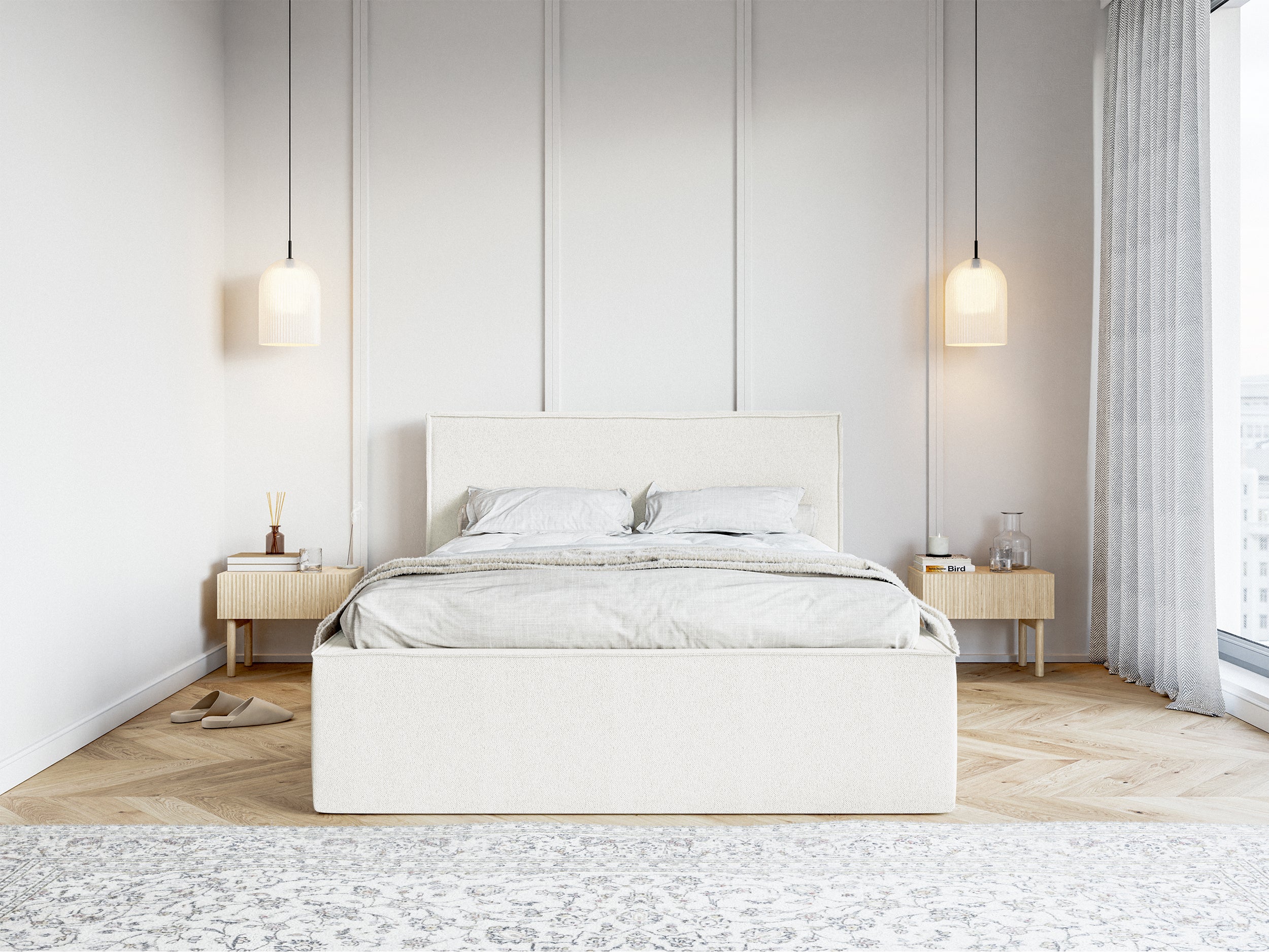 selsey-lucera-polsterbett-140x200-cm-mit-stauraum-cremefarbenes-chenille image 2