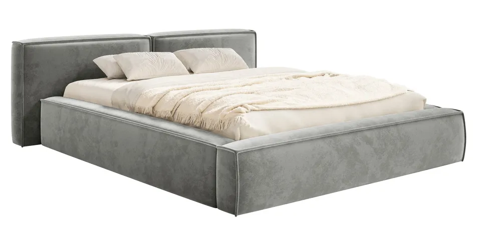 selsey-tilves-low-polsterbett-160x200-cm-grauer-samt-mit-stauraum image 1