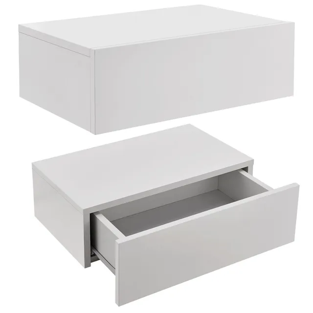 juskys-2er-set-nachttisch-h-ngend-46x30x15-cm-schweberegal-mit-schublade-wei image 1