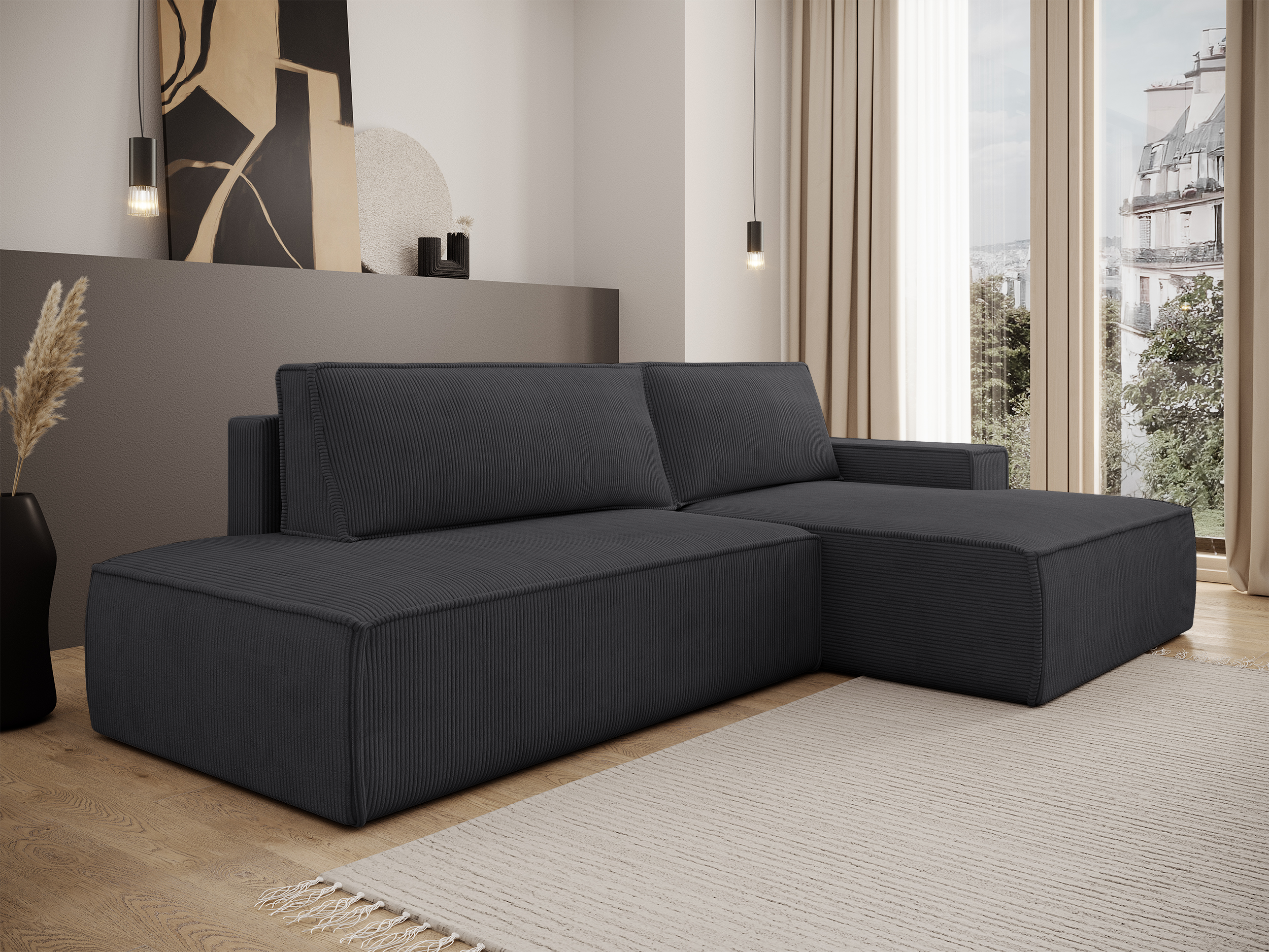 selsey-felicjo-ecksofa-l-rechts-mit-schlaffunktion-und-stauraum-dunkelgrau-cord image 2