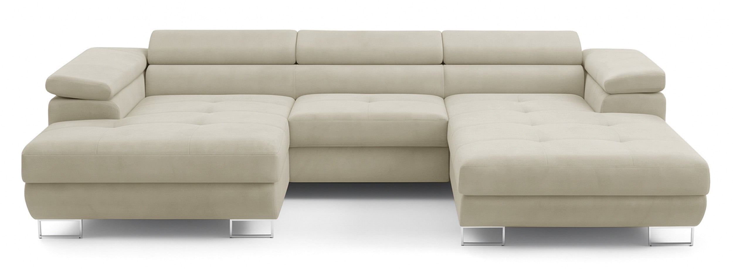 selsey-nollia-ecksofa-u-form-links-creme-boucl-mit-schlaffunktion image 1