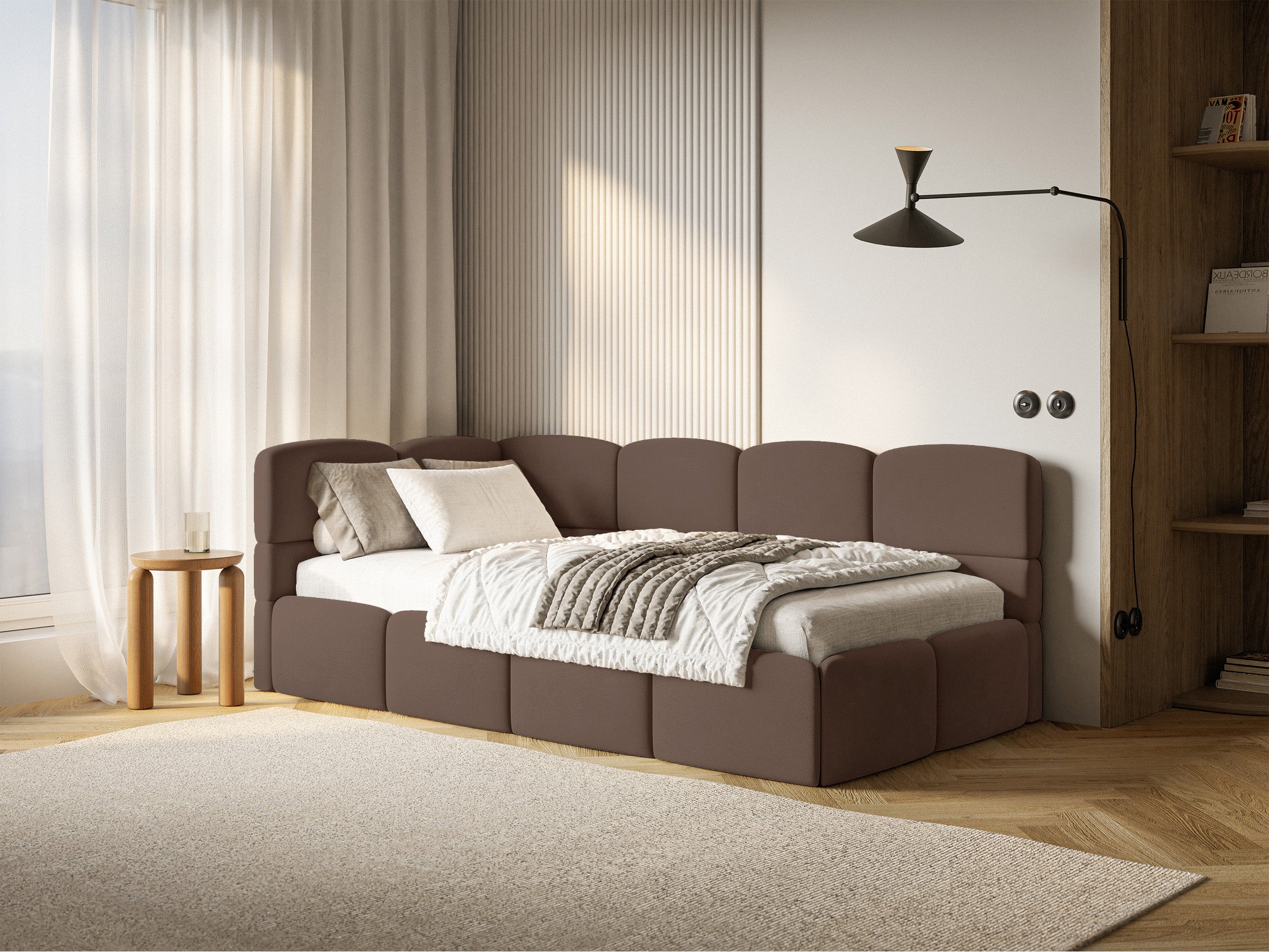selsey-cloudy-jugendbett-90x200-cm-linksseitig-mit-stauraum-brauner-velours-2 image 2